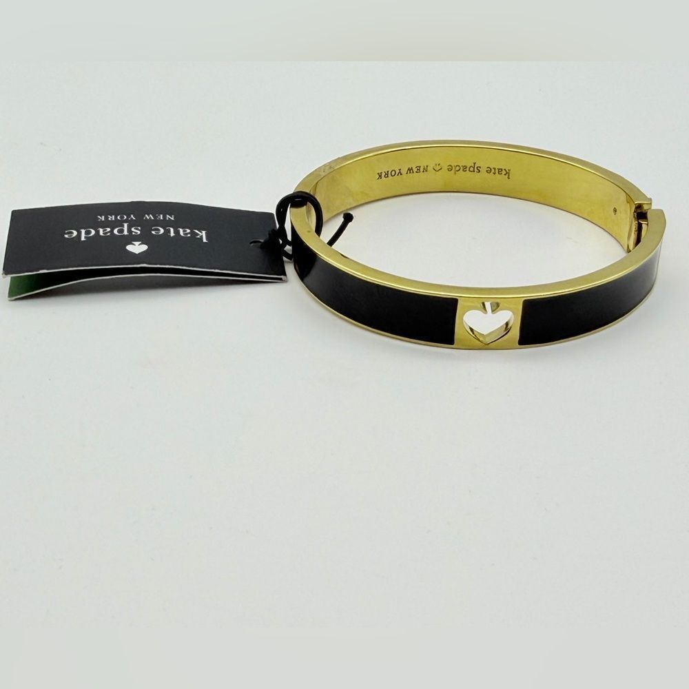 NWT Kate Spade Hole Punch Spad Gold Black  Bracelet - Picture 4 of 12
